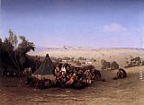 An Rab Encampment On The Mount Of Olives With Jerusalem Beyond by Charles Theodore Frere
